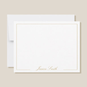 Elegant Script Gold Monogram Name Border Card