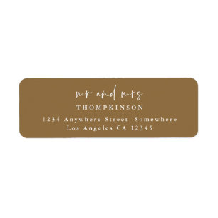 Elegant Script Gold Return Name Address Label