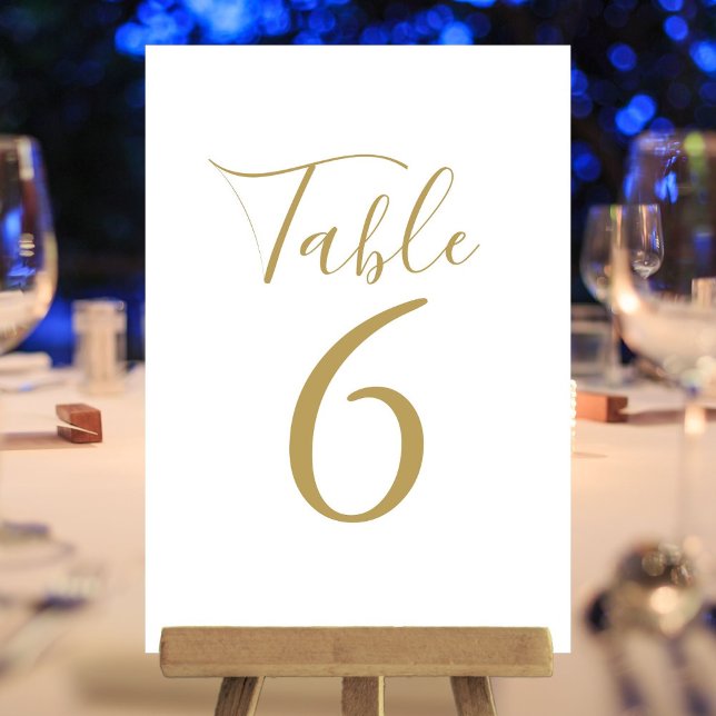 Elegant Script Gold Table Numbers (Elegant Script Gold Table Numbers)