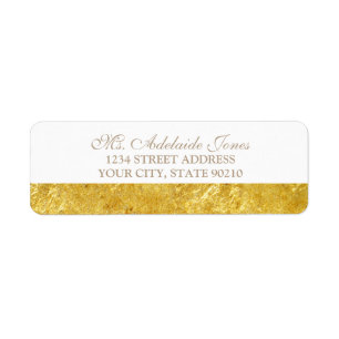 Elegant Script Gold Wedding Return Address Return Address Label