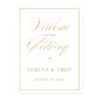 Elegant Script Gold Wedding Welcome Sign