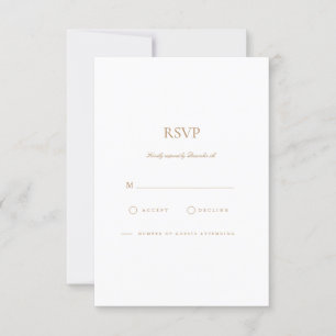 Elegant Script Gold & White RSVP Card