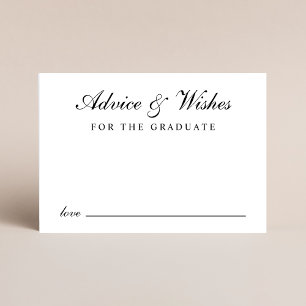 Elegant Script Grad Advice Black Gold Graduation Enclosure Card