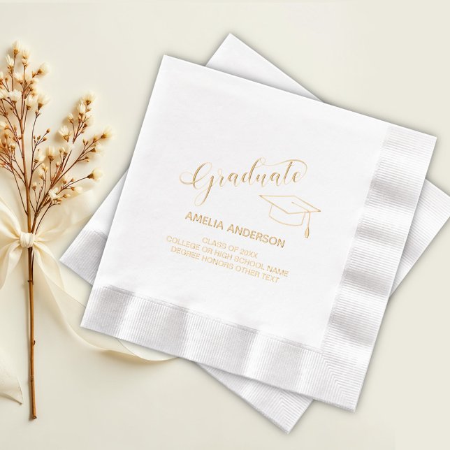 Elegant Script Graduate  Foil Napkins (Creator Uploaded)