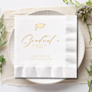 Elegant Script Graduate Personalised Graduation Foil Napkins