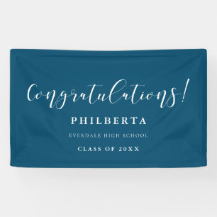 Elegant script Graduation party Congratulations Banner