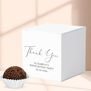 Elegant Script Graduation Party Thank You Favour Box