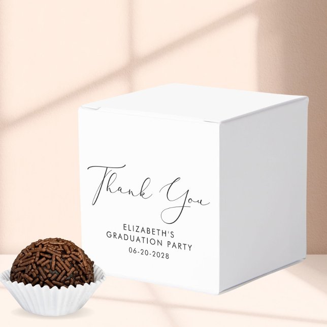 Elegant Script Graduation Party Thank You Favour Box (Creator Uploaded)
