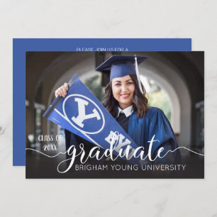 Elegant Script Graduation Photo Announcement