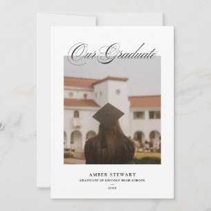 Elegant Script Graduation Photo Announcement Card