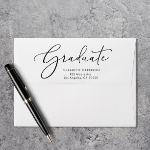 Elegant Script Graduation Return Address Envelope