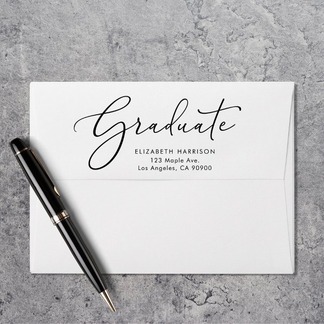 Elegant Script Graduation Return Address Envelope (Creator Uploaded)