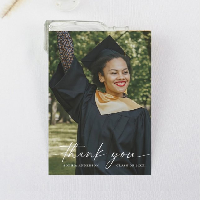 Elegant Script Graduation Thank You Cards (Creator Uploaded)