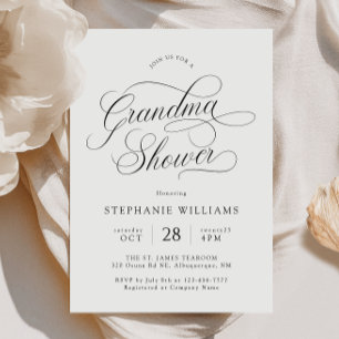 Elegant Script Grandma Shower Invitation