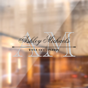 Elegant Script Gray 2 Initial Monogram Name Title