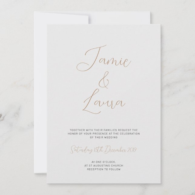 Elegant Script Gray Wedding Invitation (Front)