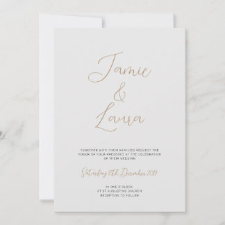 Elegant Script Gray Wedding Invitation