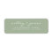 Elegant Script Green Wedding Return Address Label