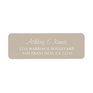 Elegant Script Grey Wedding Return Address Label