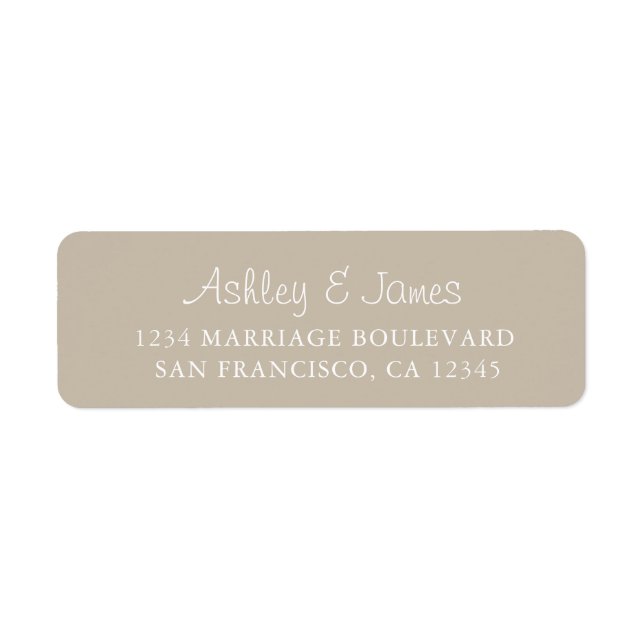 Elegant Script Grey Wedding Return Address Label (Front)
