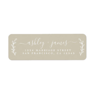 Elegant Script Grey Wedding Return Address Label