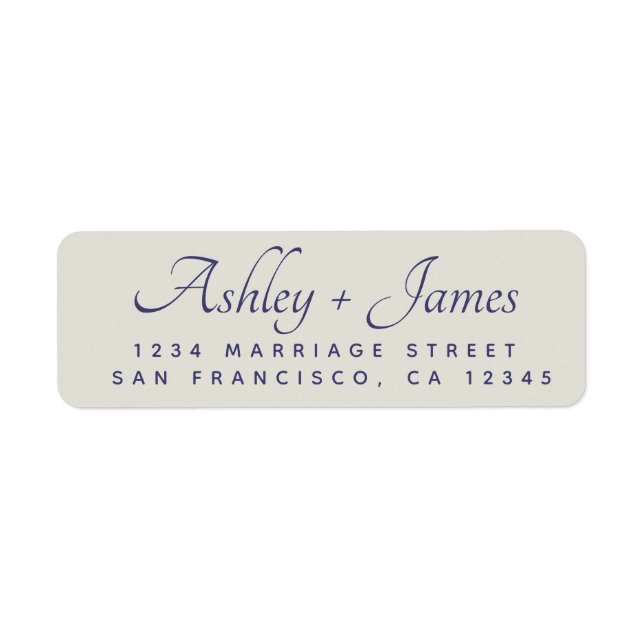 Elegant Script Grey Wedding Return Address Label (Front)