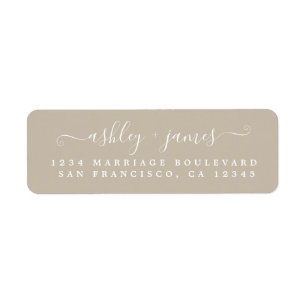 Elegant Script Grey Wedding Return Address Label