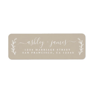 Elegant Script Grey Wedding Return Address Label