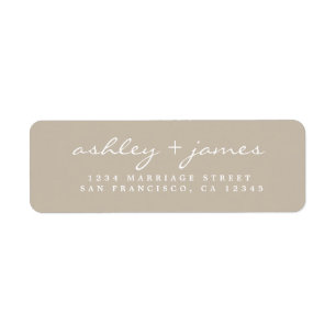 Elegant Script Grey Wedding Return Address Label