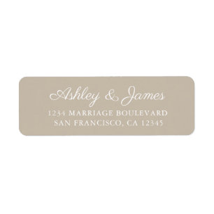 Elegant Script Grey Wedding Return Address Return Address Label