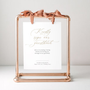 Elegant Script Guestbook Wedding Table Sign