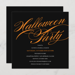 Elegant Script Halloween Party Invitation