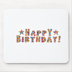 Elegant script: HAPPY BIRTHDAY Mouse Pad