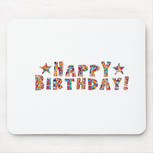 Elegant script: HAPPY BIRTHDAY Mouse Pad (Front)