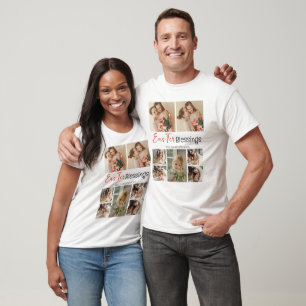 Elegant Script Happy Easter Family Photo Collage T-Shirt