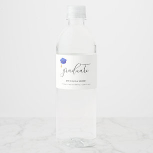 Elegant Script High School Graduate Water Bottle Label