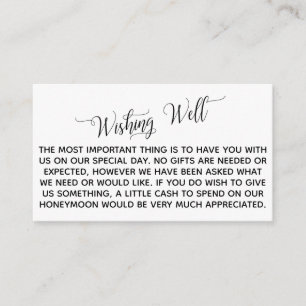Elegant Script Honeymoon Wishing Well Enclosure Card
