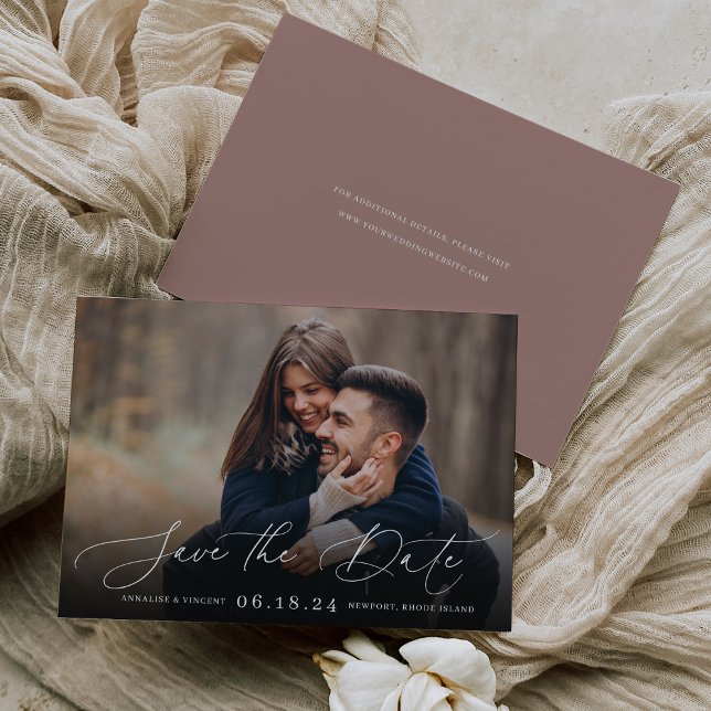 Elegant Script | Horizontal Photo Save The Date (Creator Uploaded)