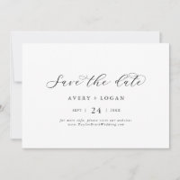 Elegant Script Horizontal Save The Date