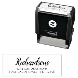 Elegant Script Housewarming Return Address Self-in Self-inking Stamp