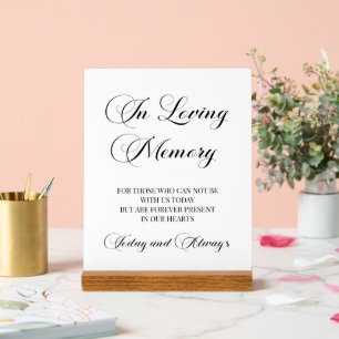 Elegant Script 'In Loving Memory' Memorial Sign