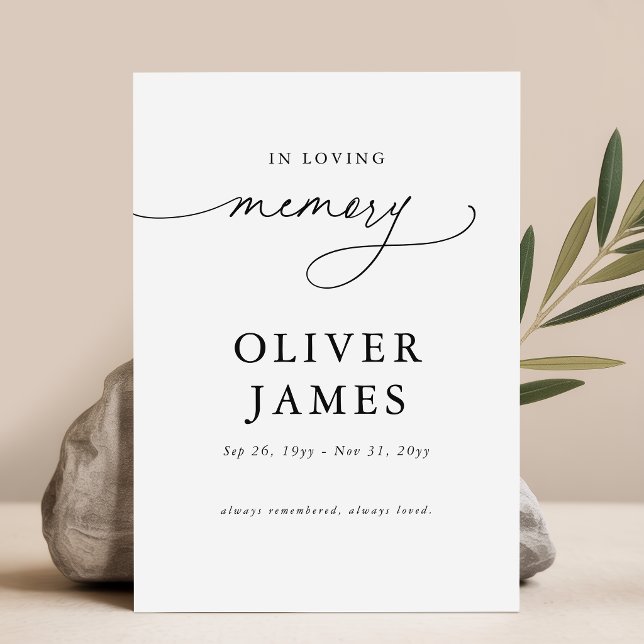 Elegant Script in Loving Memory Prayer Card (Creator Uploaded)