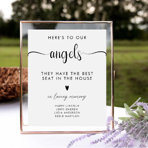 Elegant Script In Loving Memory Wedding Sign