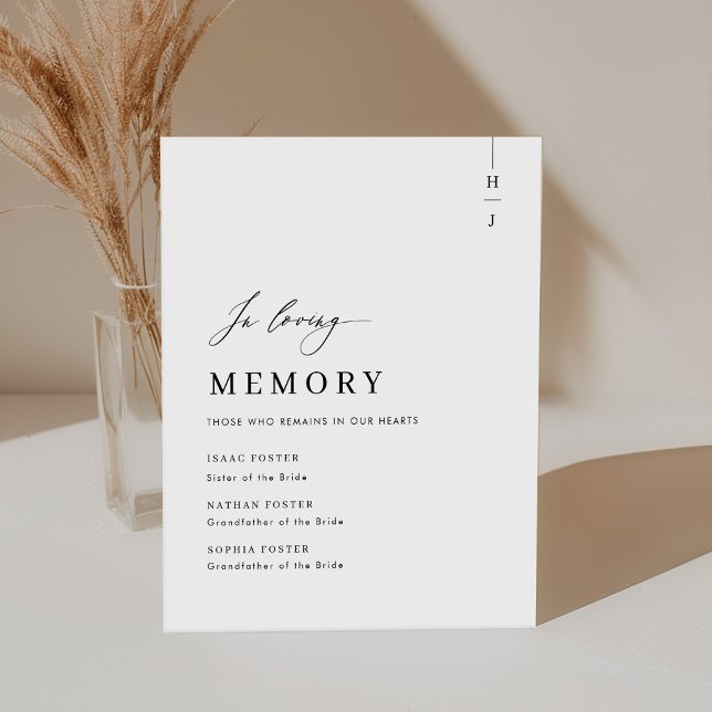 Elegant Script In Loving Memory Wedding Sign (Creator Uploaded)