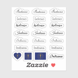 Elegant script Indiana & Indiana Flag /name Set