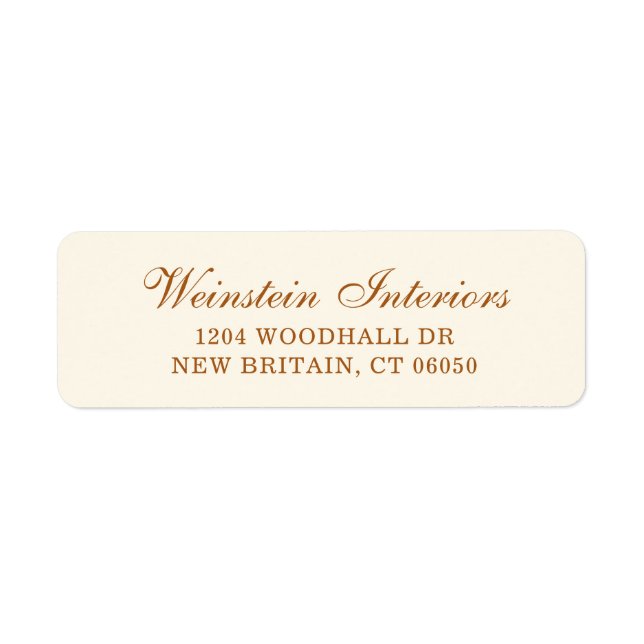 Elegant Script Ivory Return Address Label (Front)