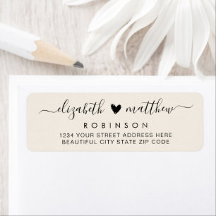 Elegant Script Ivory Wedding Return Address Label