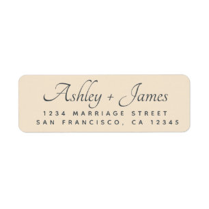 Elegant Script Ivory Wedding Return Address Label