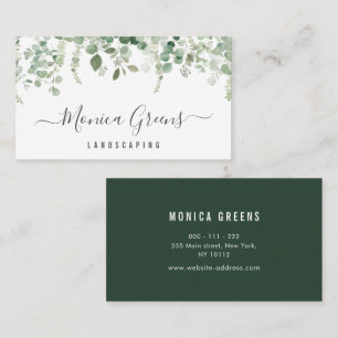 elegant script landscaping business card