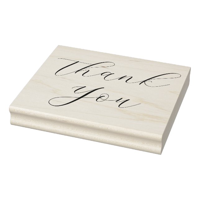 Elegant Script Large Thank You Rubber Stamp (Stamp)